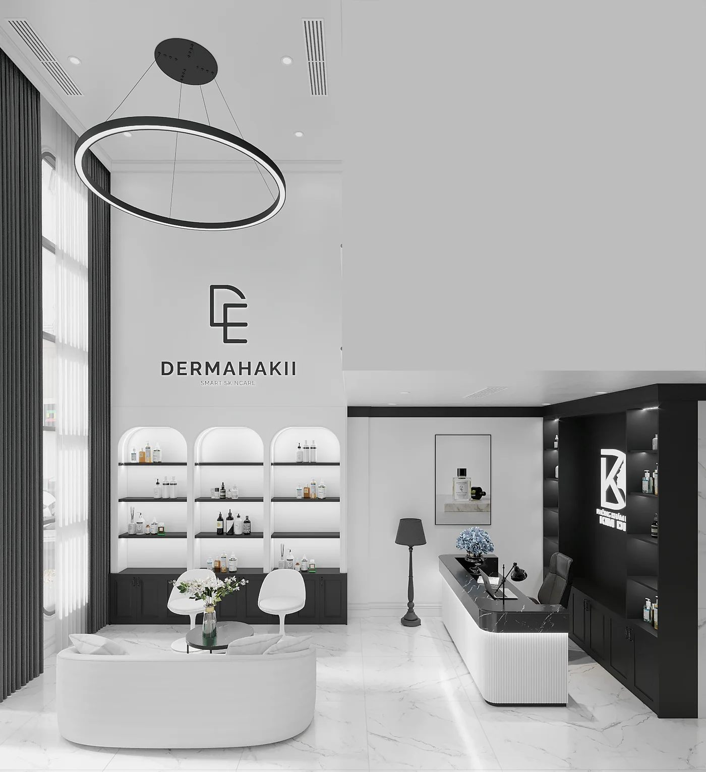 Sảnh lễ tân phòng khám da liễu Kim DMP cơ sở Sài Gòn